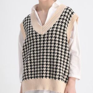 Houndstooth Oversized waistcoat